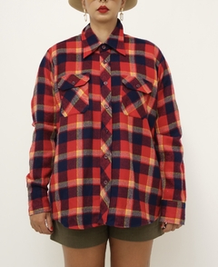 Camisa xadrez vermeha vintage - loja online