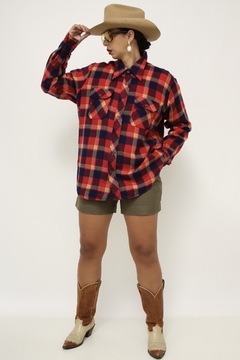 Camisa xadrez vermeha vintage