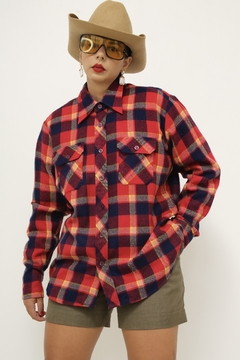 Camisa xadrez vermeha vintage