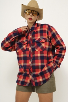 Camisa xadrez vermeha vintage - comprar online