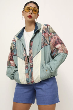 Jaqueta nylon bomber estampada - comprar online