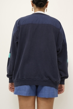 Moletom YVES SAINT LAURENT azul verde - Capichó Brechó