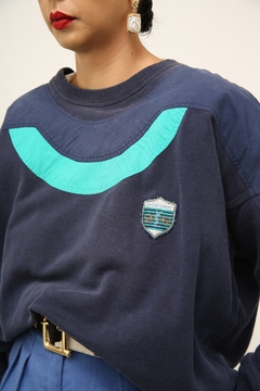 Moletom YVES SAINT LAURENT azul verde - Capichó Brechó
