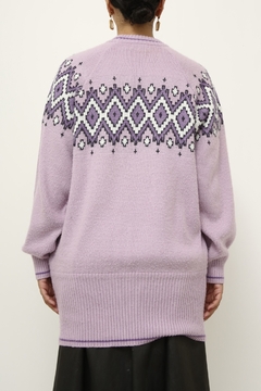 Pulover roxo vintage longo 80´s - Capichó Brechó