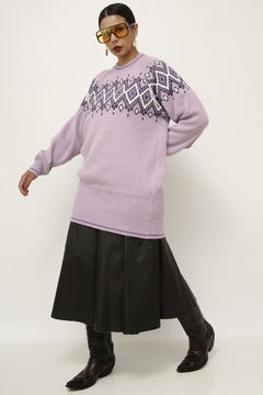 Pulover roxo vintage longo 80´s na internet