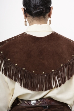Pala couro marrom tachas - comprar online
