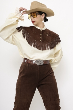 Pala couro marrom tachas - comprar online