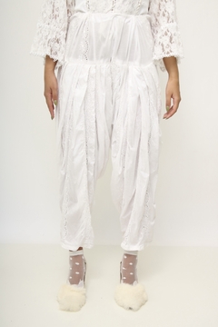 Calça algodão com renda vintage - Capichó Brechó