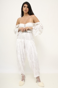Calça algodão com renda vintage na internet