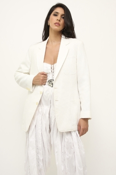 Blazer branco vintage classico textura