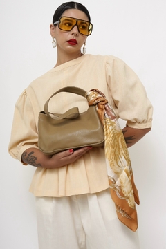 Bolsa 100% couro bege - comprar online