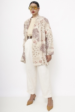 Cardigan flores marrom levinho - comprar online
