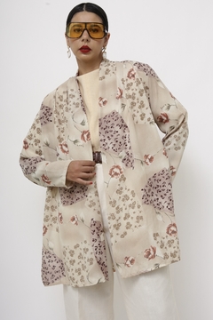 Cardigan flores marrom levinho - Capichó Brechó