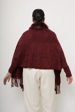 Poncho com gola pelucia vintage vintage na internet