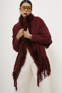 Poncho com gola pelucia vintage vintage - comprar online