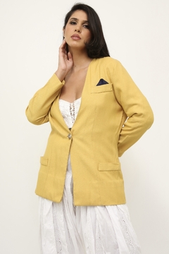 Blazer amarelo ombreira vintage - loja online