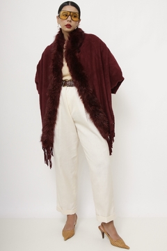 Poncho com gola pelucia vintage vintage - loja online