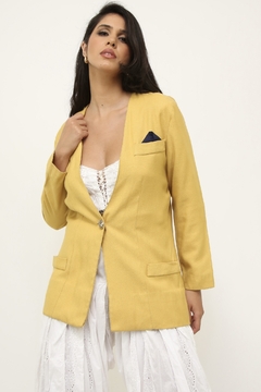 Blazer amarelo ombreira vintage - Capichó Brechó