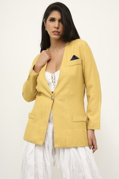 Blazer amarelo ombreira vintage