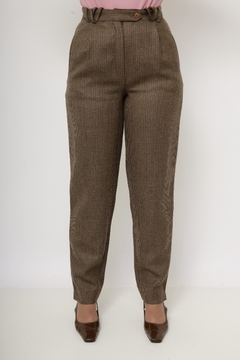 Calça xadrez cintura alta - loja online