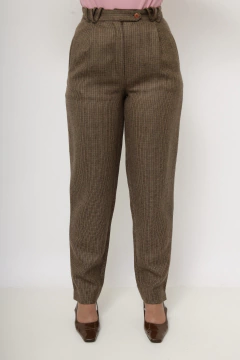 Calça xadrez cintura alta - loja online