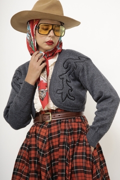 Croppeed tricot western bordado na internet