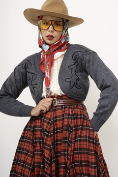 Croppeed tricot western bordado