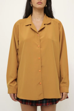 Camisa poliester mostarda vintage na internet
