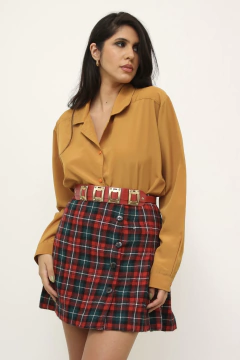 Camisa poliester mostarda vintage - Capichó Brechó