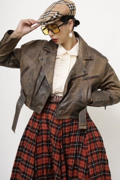 Imagem do Jaqueta couro cropped marrom Juliana Macuir
