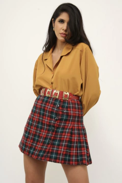Camisa poliester mostarda vintage