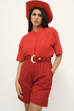 Camisa vermelha vintage western - loja online