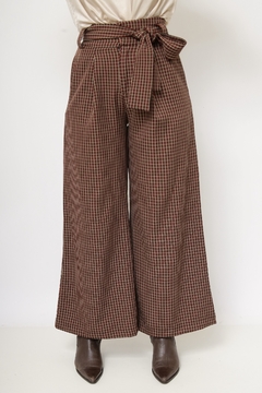 Calça xadrez vintage cintura alta - loja online