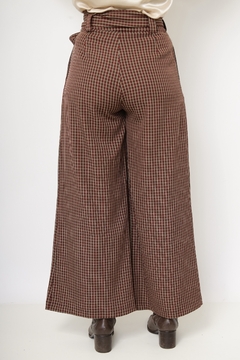 Calça xadrez vintage cintura alta