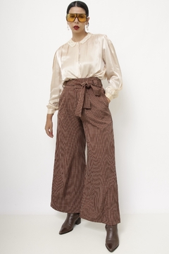 Imagem do Calça xadrez vintage cintura alta