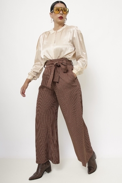 Calça xadrez vintage cintura alta - comprar online