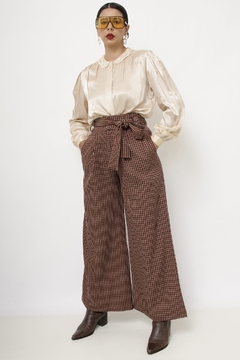 Calça xadrez vintage cintura alta - Capichó Brechó