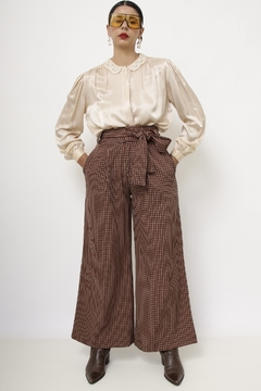Calça xadrez vintage cintura alta - loja online