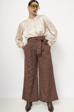 Calça xadrez vintage cintura alta - Capichó Brechó
