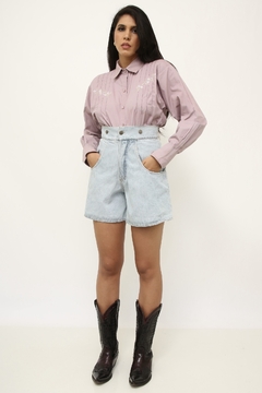 Shorts jeans cintura alta na internet