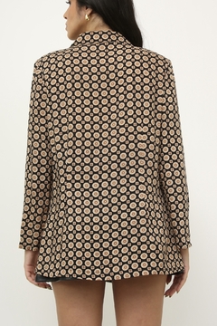 Blazer estampa flores preto bege