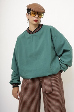 Blusa verde nylon golinha 90´s - Capichó Brechó