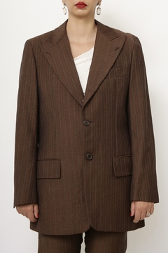 Conjunto PIERRE CARDIN marrom litras CALÇA+ BLAZER - comprar online