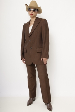 Conjunto PIERRE CARDIN marrom litras CALÇA+ BLAZER - Capichó Brechó