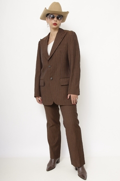 Conjunto PIERRE CARDIN marrom litras CALÇA+ BLAZER - Capichó Brechó