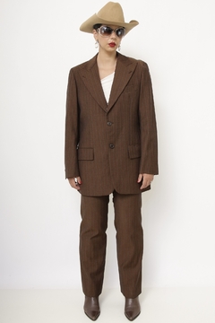 Conjunto PIERRE CARDIN marrom litras CALÇA+ BLAZER