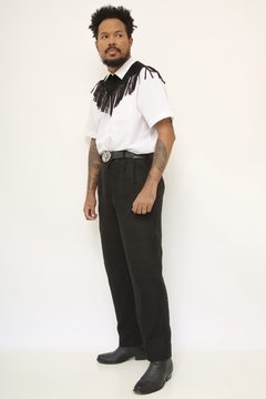 Calça linho preto vintage - Capichó Brechó