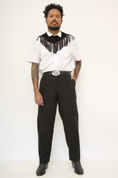 Calça linho preto vintage