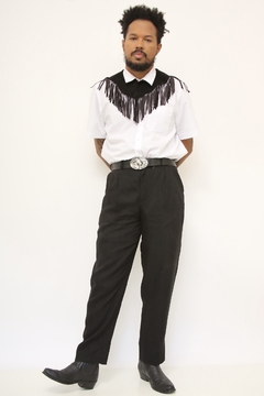 Calça linho preto vintage