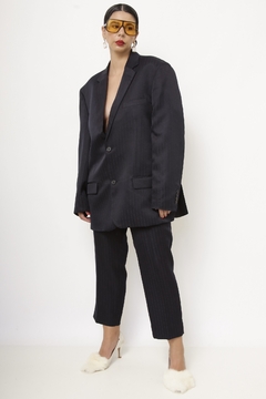 Conjunto Blazer + Calça risca de giz marinho EMPORIO COLOMBO